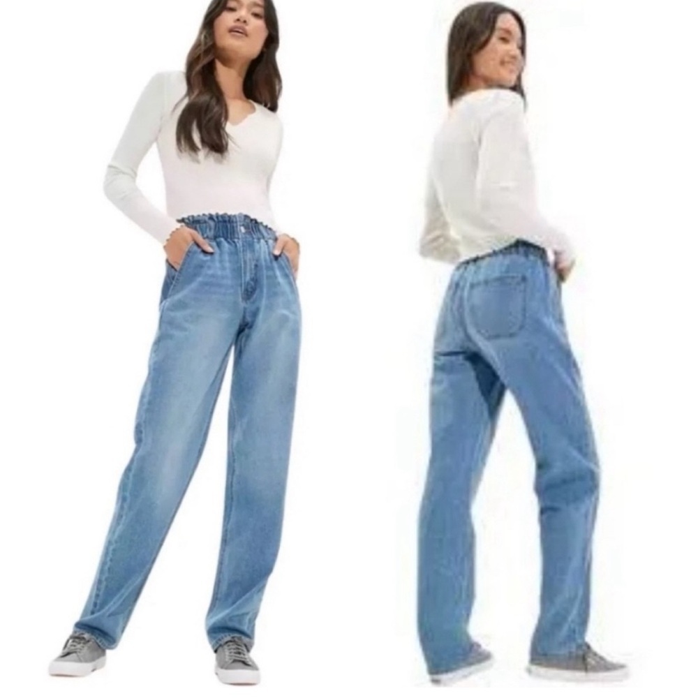Women’s American Eagle Baggy Jean size 10 Blue Street NO. 3685 - Picture 1 of 12